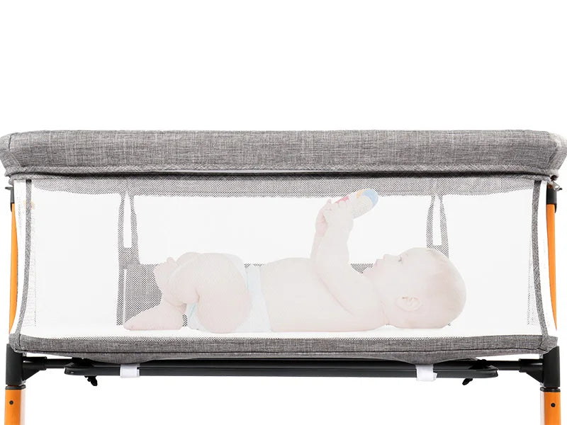 Baby Bassinet Bedside Bassinet, Baby Cradle with Machine-Washable Sheets, Four-Sided Breathable Mesh, 6 Height Adjustable