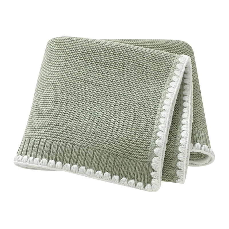 Solid Baby Receiving Blankets for Girl & Boy 90*70cm Knitting Newborn Netural Dual-Use Crib Nap Bedding Sheets Children Cellular