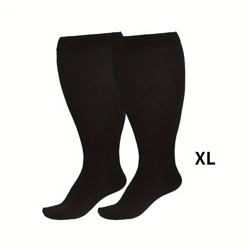 1 Pair of Extra Large Size Compression Socks for Men and Women with Wide Calf Knee Length Breathable Xl 2xl 3xl 4xl 5xl 6xl 7xl