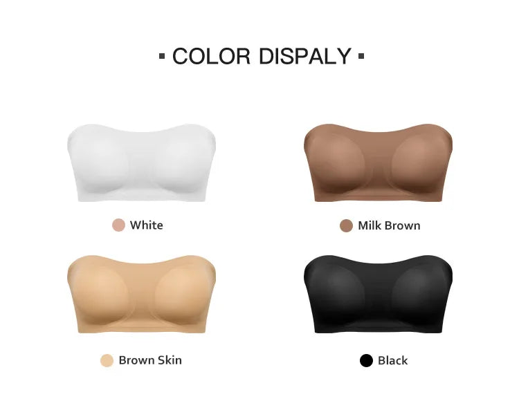 1Pc/3Pcs/Pack YMQJ Removable Padded Soft Ice Silk Traceless Women Brasseries Wire Free Seamless Bra For Women Strapless Bra