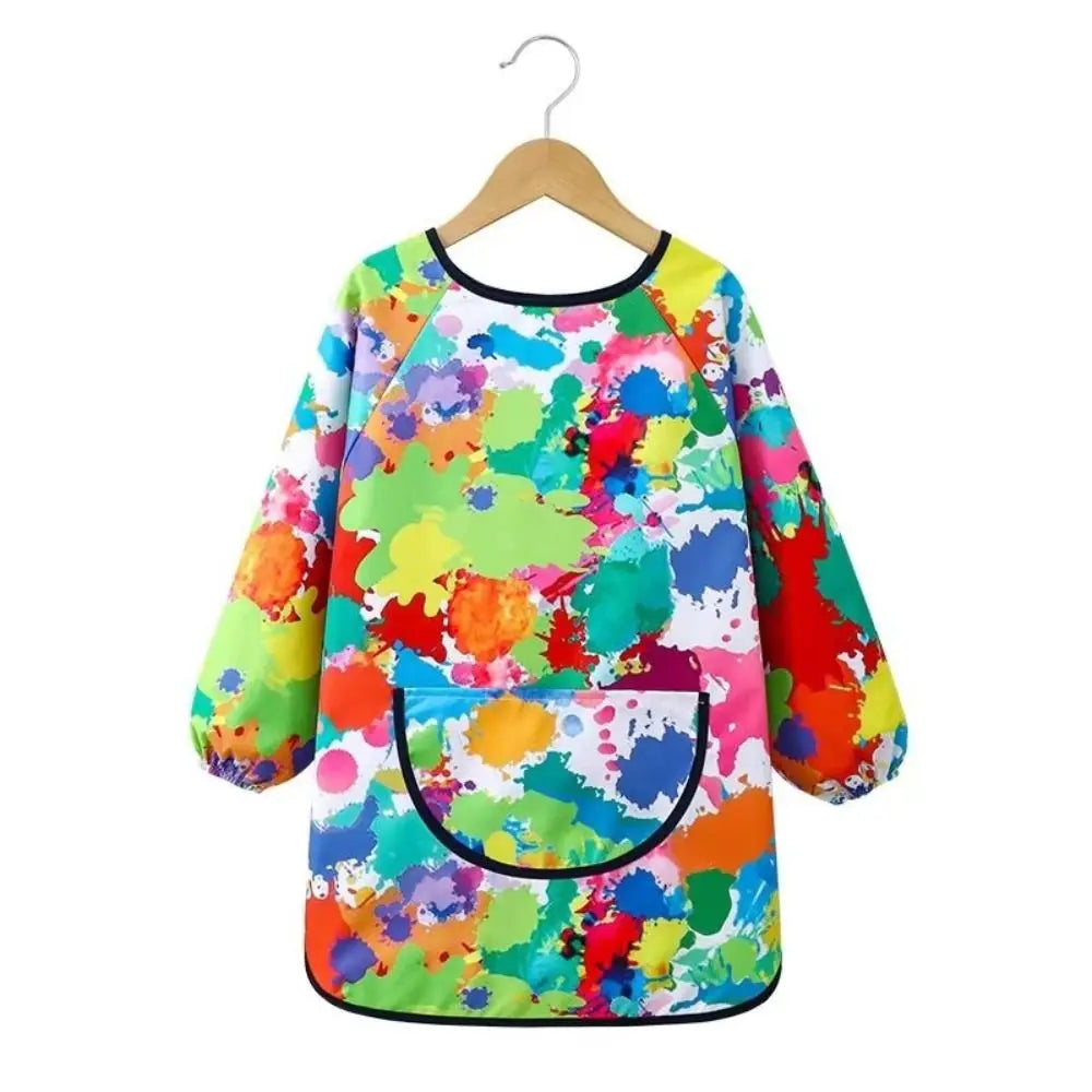 New Polyester Kids Painting Apron Waterproof Long Sleeved Cooking Apron Cosplay Costume Art Bibs