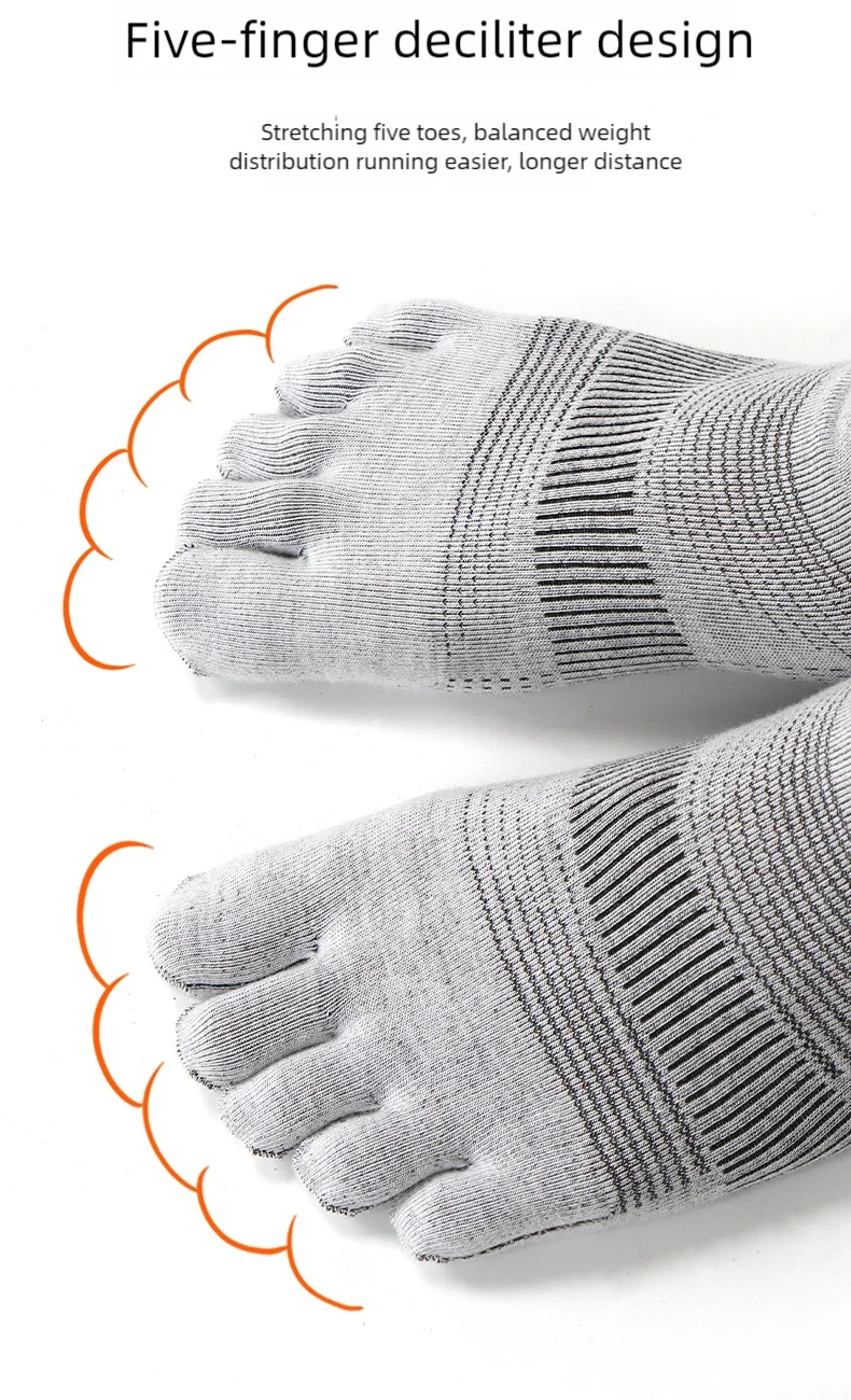 WRELS 1/3 Pairs COOLMAX Sports Five-toe Running Socks Quick-drying Breathable Anti-Blisters Marathon Toe Socks For Men And Women