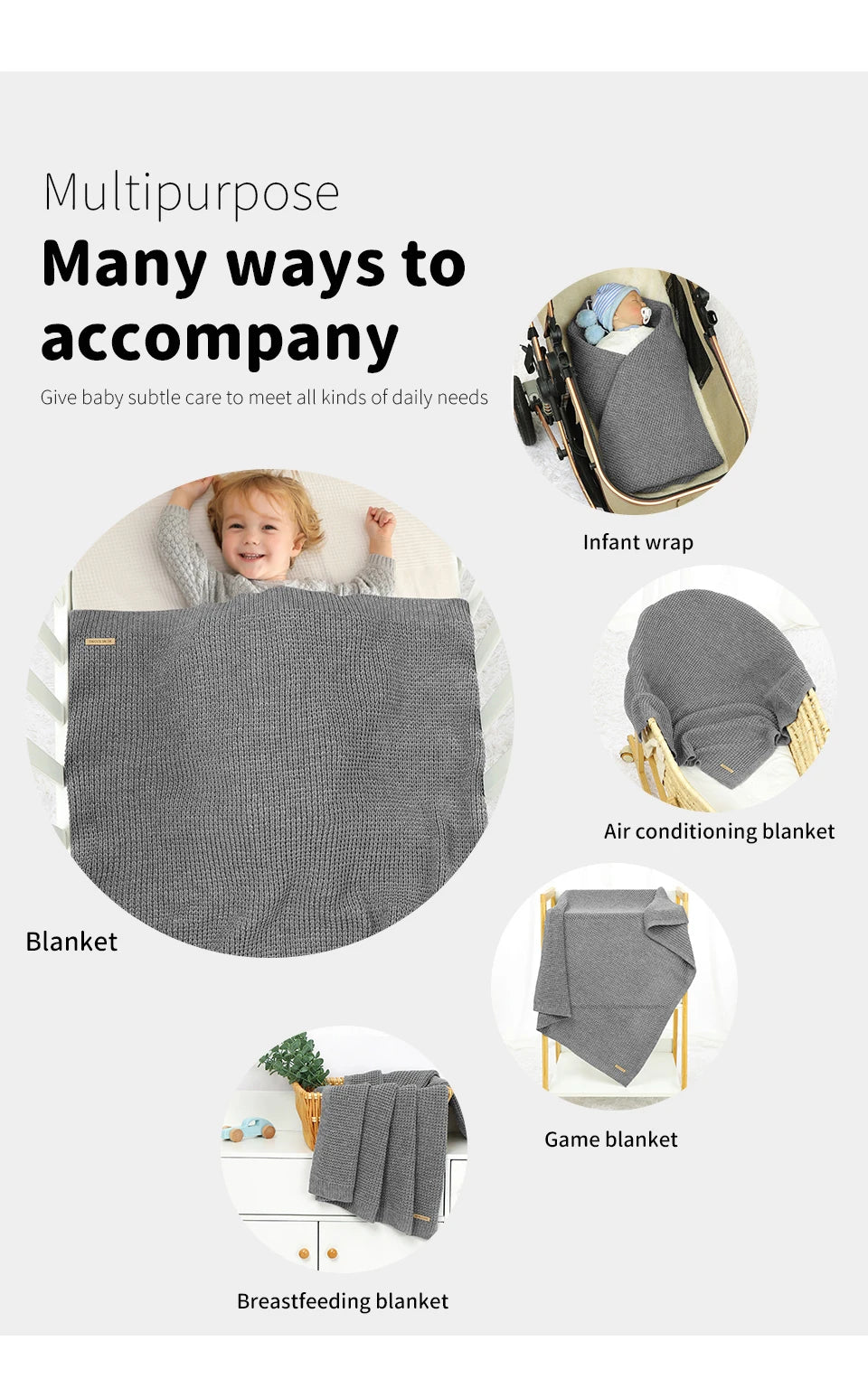 Baby Blankets 90*70cm Knitted Newborn Boys Girls Stroller Swaddle Wrap Infant Netural Crib Cellular Toddler Throwing Quilts Mats