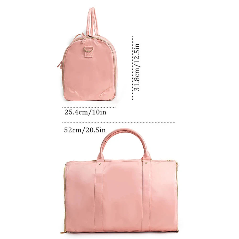 Buylor 2pcs Bags Folding Suit Bag Large Capacity Travel Luggage Bag With Shoe pouch Waterproof Women Handbag Outdoor Fitness Bag