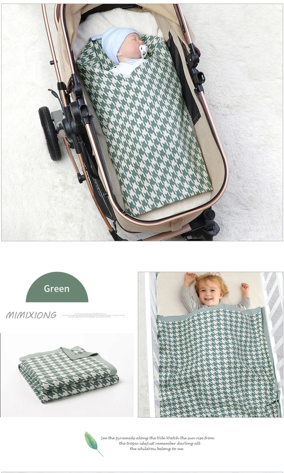 Baby Blankets Newborn Cotton Swaddle Wrap Plaid for Infant Kids Boys Girls Ultra-Soft Reversible Knitted Toddler Receiving Mats
