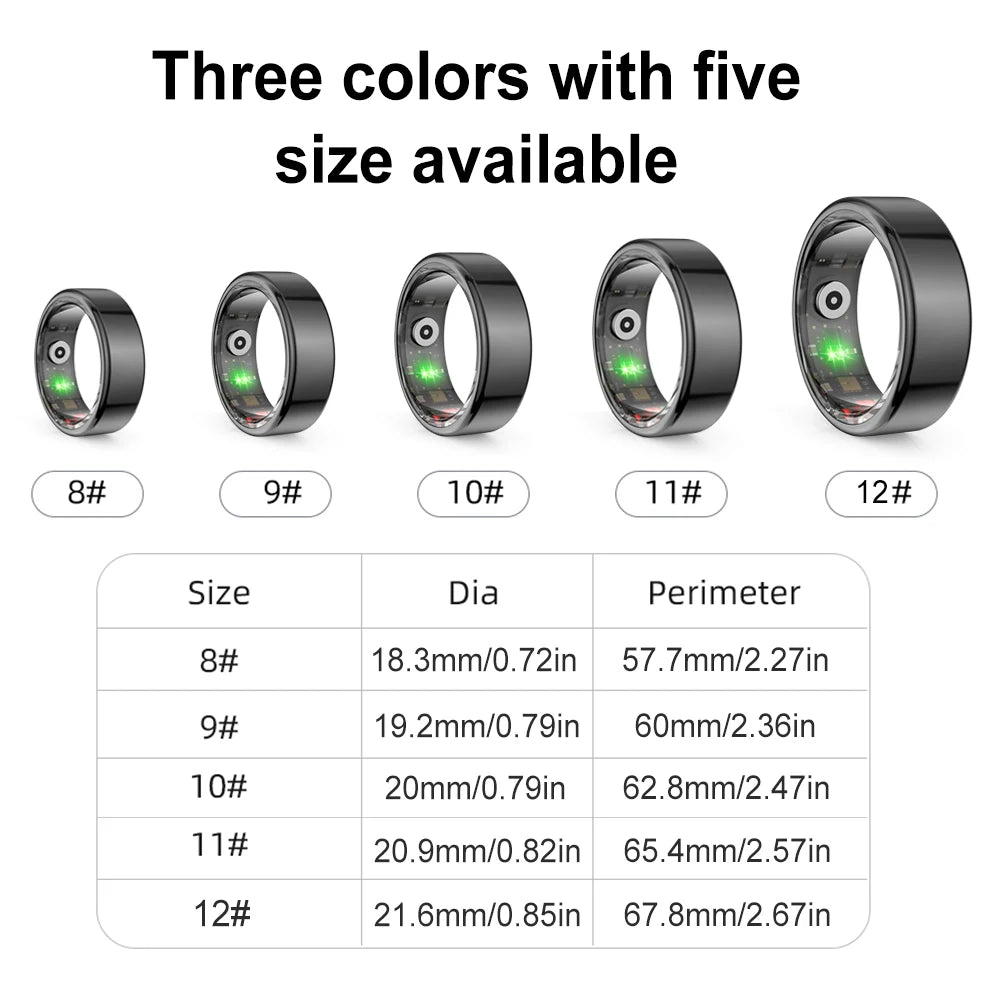 For Xiaomi Smart Ring Men Women Military Grade Titanium Steel Shell Health Monitoring IP68 & 3ATM Waterproof Multi-sport Modes