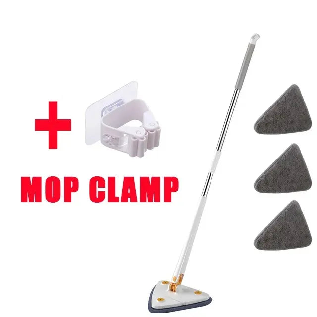Triangle 360 Cleaning Mop Adjustable Telescopic Household Ceiling Cleaning Brush Tool Self Draining Cleaning Tiles and Walls
