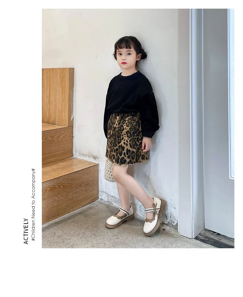 Fashion Girl School Shoes Patchwork Kid Princess Shoes for Children Shallow Toddler Ruffled Edge Leather Shoes Causal Mary Janes