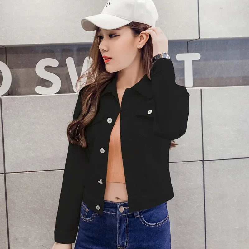 Trendy Denim Jacket For Women Cropped Slim Fit Spring Spring Colorful Student Top Popular On The Internet Versatile Clothing