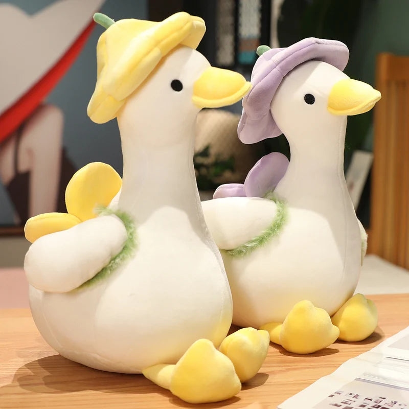 Lovely Duck Doll Flower Duck Plush Toy Stuffed Animal Plush Toy Best Gift Kawaii Plushie Toy Simulation Funny Doll