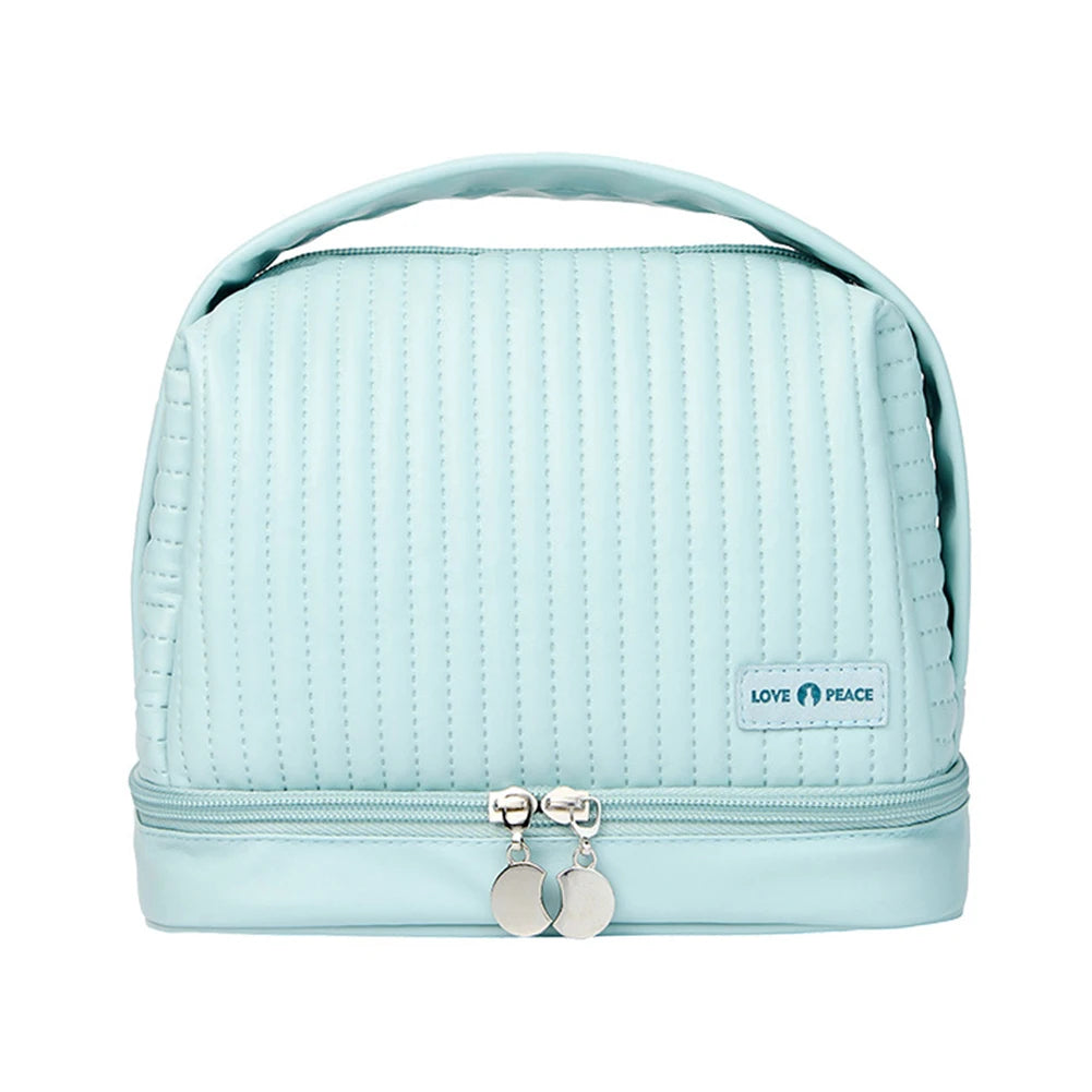 Girls Cosmetic Bag for Makeup PU Leather Make Up Organizer Case Handbag Women Travel Toiletry Storage Pouch Make Up Case
