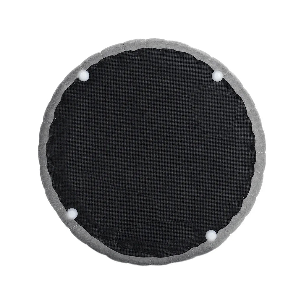 Grey Comfortable Round Velvet Stool Chair Dressing Table Ottoman for Living Room Bedroom