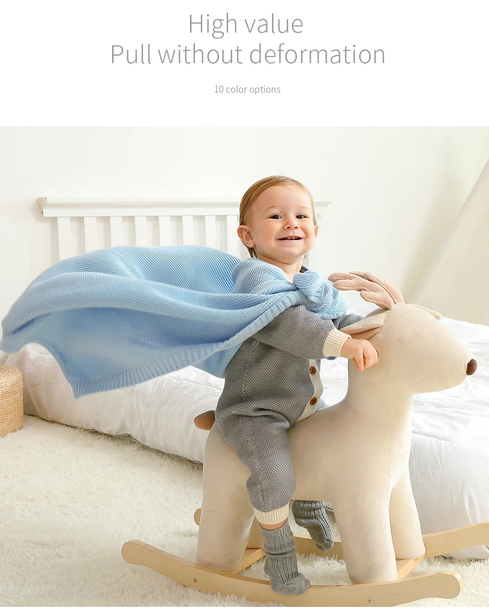 Baby Blankets 100*80cm Knit Newborn Boy Girl Month Stroller Bassinet Bedding Cradle Quilts Dual-Use Infant Netural Receiving Mat
