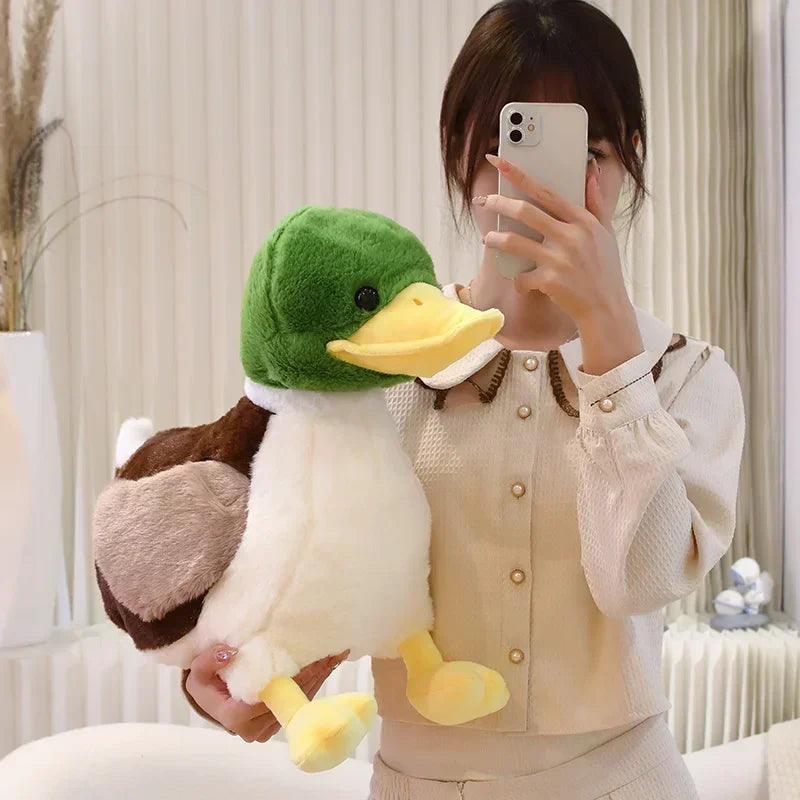 Simulation Small Yellow Duck Kawaii Wild Green Duck Plush Toys Cartoon Stuffed Animals Dolls Soft Throw Pillow Toys Room Decor