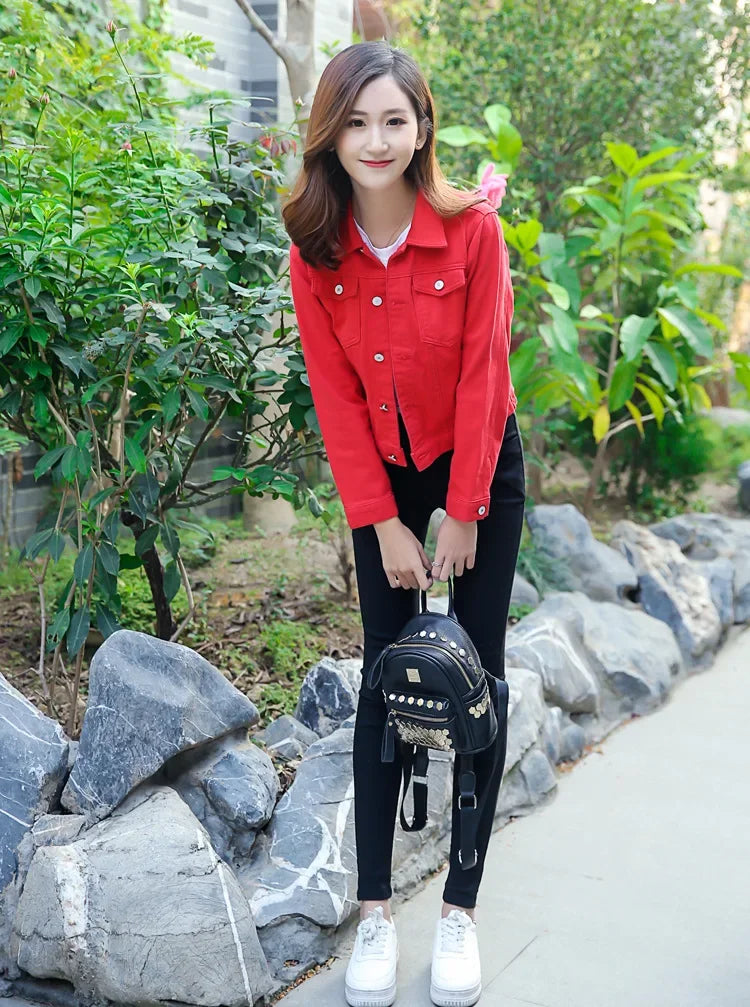 Trendy Denim Jacket For Women Cropped Slim Fit Spring Spring Colorful Student Top Popular On The Internet Versatile Clothing