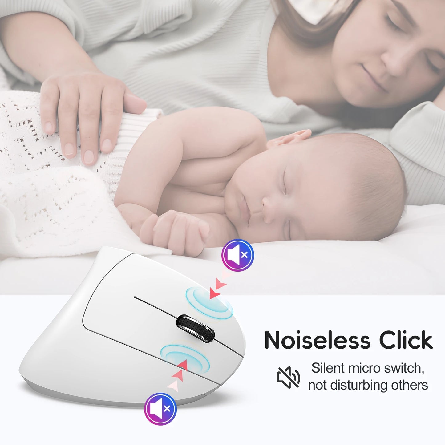 2025 New arrival HXSJ dual mode vertical mouse ergonomic ABS 600mAh rechargeable 2400DPI Type-c interface wireless mouse for pc