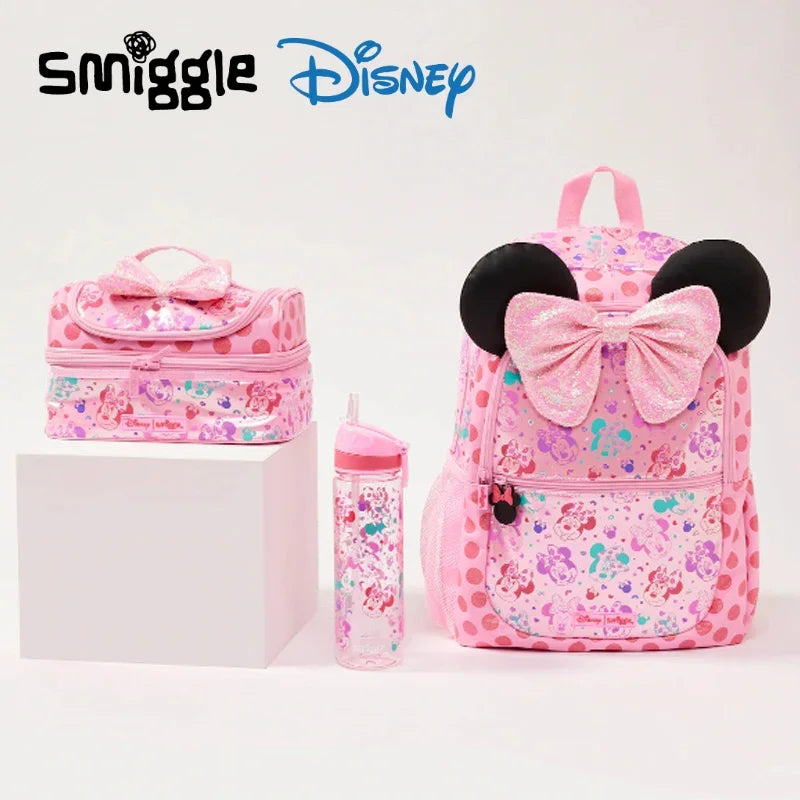 Cartoon Australia Smiggle Disney Minnie Girls Student School Bag Stationery Pen Case Lunch Bag Double Shoulder Backpack Gift
