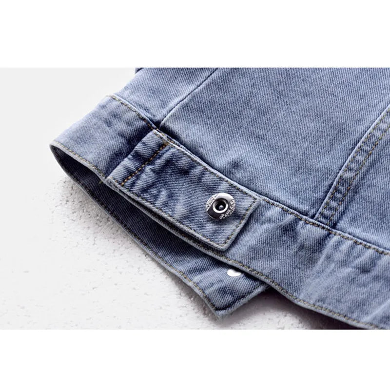 Women's Denim Vest Jacket 2025 Spring Autumn Stripe Splicing Short Jean Waistcoat Casual Tops Sleeveless Outerwear