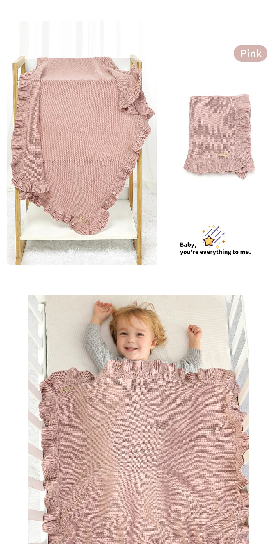 Baby Blankets 90*70cm Knitted Newborn Boys Girls Solid Stroller Swaddle Wrap Sleepsack Reversible Soft Infantil Receiving Quilts