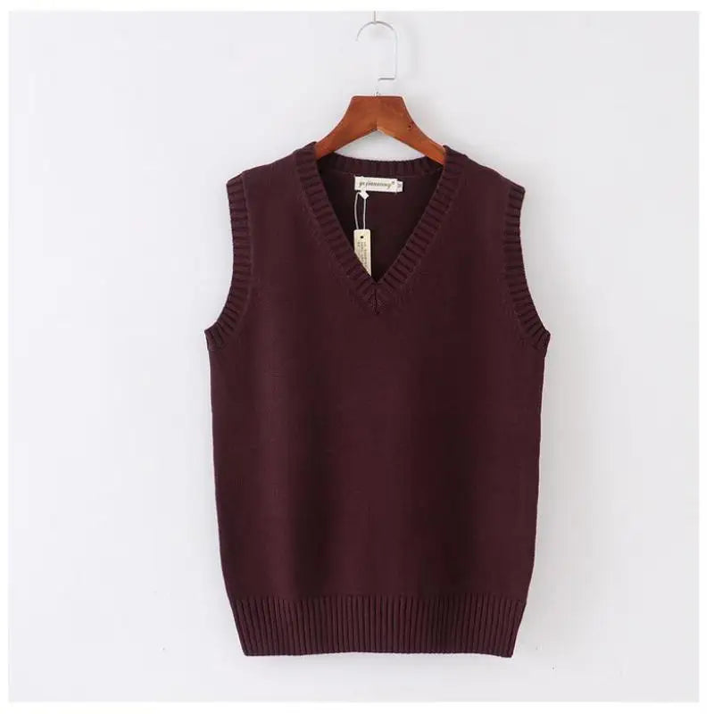 Japanese School JK Uniform Sweater Vest High School Uniform For Girls Boy Cosplay Halloween Winter Anime Vest cute Knitting Coat