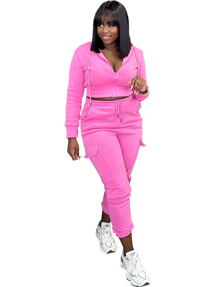 Wmstar Two Piece Outfits for Women Sport Suit Matching Tracksuit Casual Top and Pants Sets Fall Clothes Wholesale Dropshipping