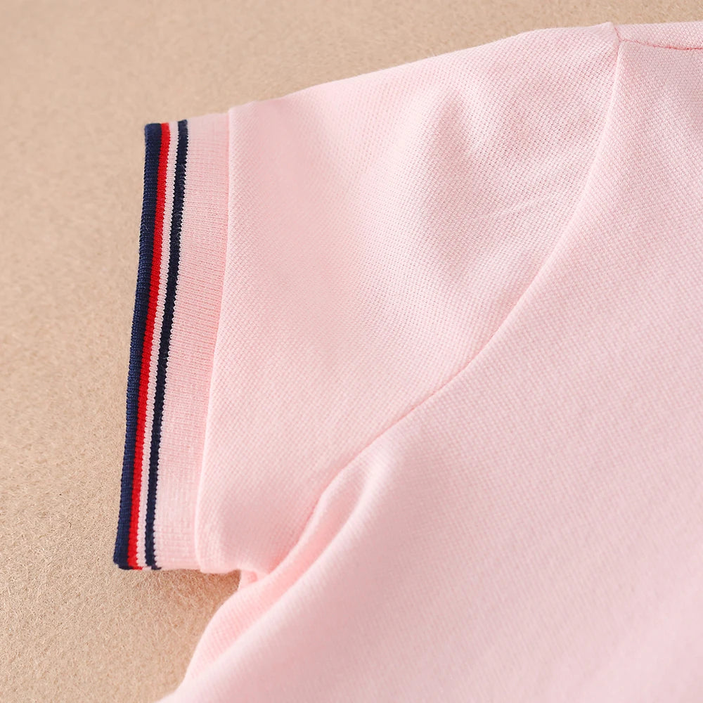 Kids Girls Sport Dresses Cotton Turn-Down Collar Tennis Dress 2025 New Summer Short Sleeve Golf Dress for Children
