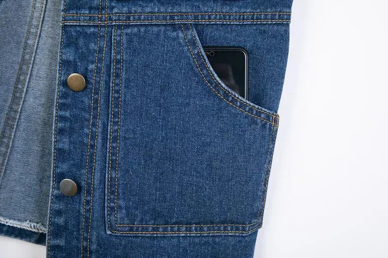 Middle length Denim Vest Women New Spring Autumn Slim Jeans Vest Jackets Female Casual Sleeveless Waistcoats Cowboy Coat Tops