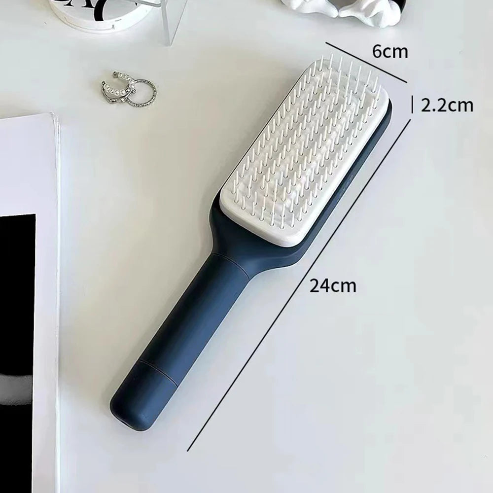 Self-Cleaning Scalp Massage Comb Air-bag Hair Comb Portable Anti-Detangling Hair Brush For Hair Styling One-key Cleaning Tools