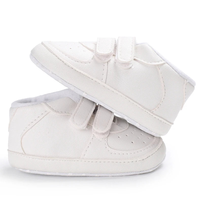 0-18 Months Infant Spring Shoe Newborn Infant Girls and Boys Recreational Baptism Non-Slip Walking Shoe White Soft-soled Sneaker