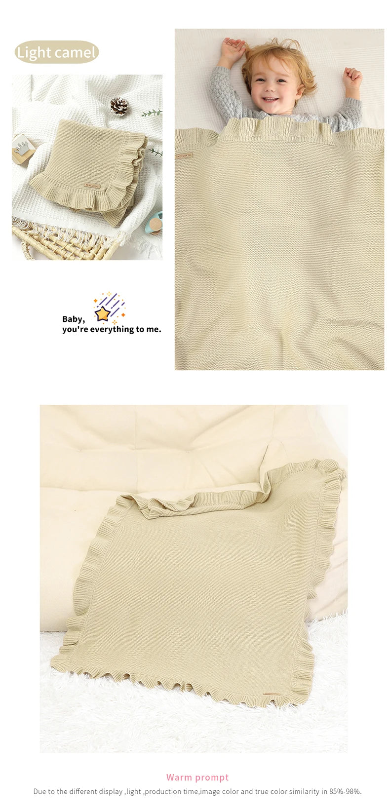 Baby Blankets Knitted Infant Boys Crib Bedding Quilt Girls Plaid 90*70cm Newborn Stroller Swaddling Warp Fashion Solid Ruffles