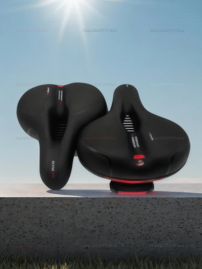 Men's Comfortable Breathable Bicycle Saddle MTB Road Bike Crash Absorbing Wide Seat Cushion Light and Comfortable Safety