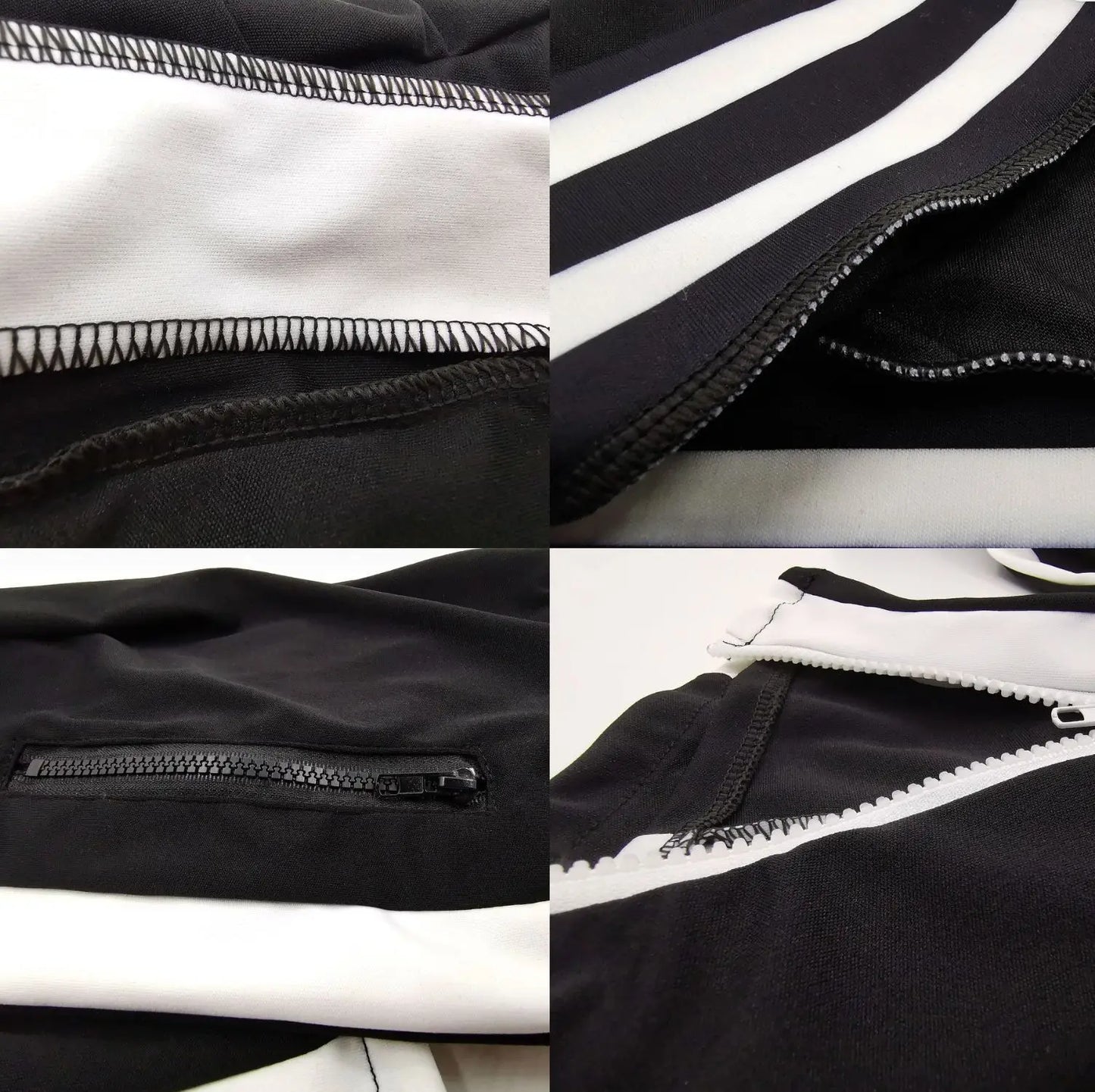 Women Pant Sets Tracksuit Zippers Jackets Striped Stand Collar Coats Pencil Pants Two Pieces Set Sports Casual Patchwork