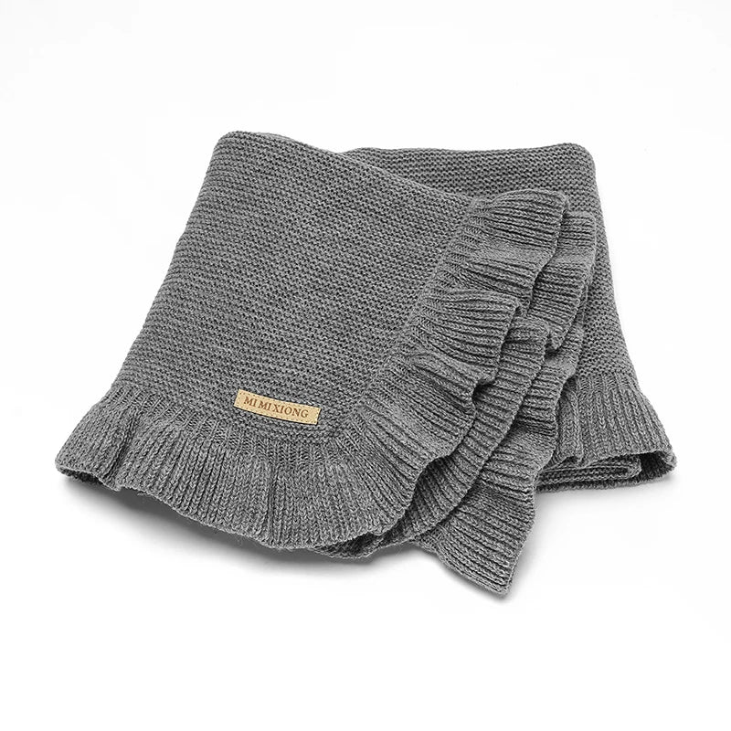 Baby Blankets 90*70cm Knitted Newborn Boys Girls Solid Stroller Swaddle Wrap Sleepsack Reversible Soft Infantil Receiving Quilts