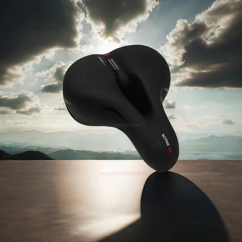 Men's Comfortable Breathable Bicycle Saddle MTB Road Bike Crash Absorbing Wide Seat Cushion Light and Comfortable Safety