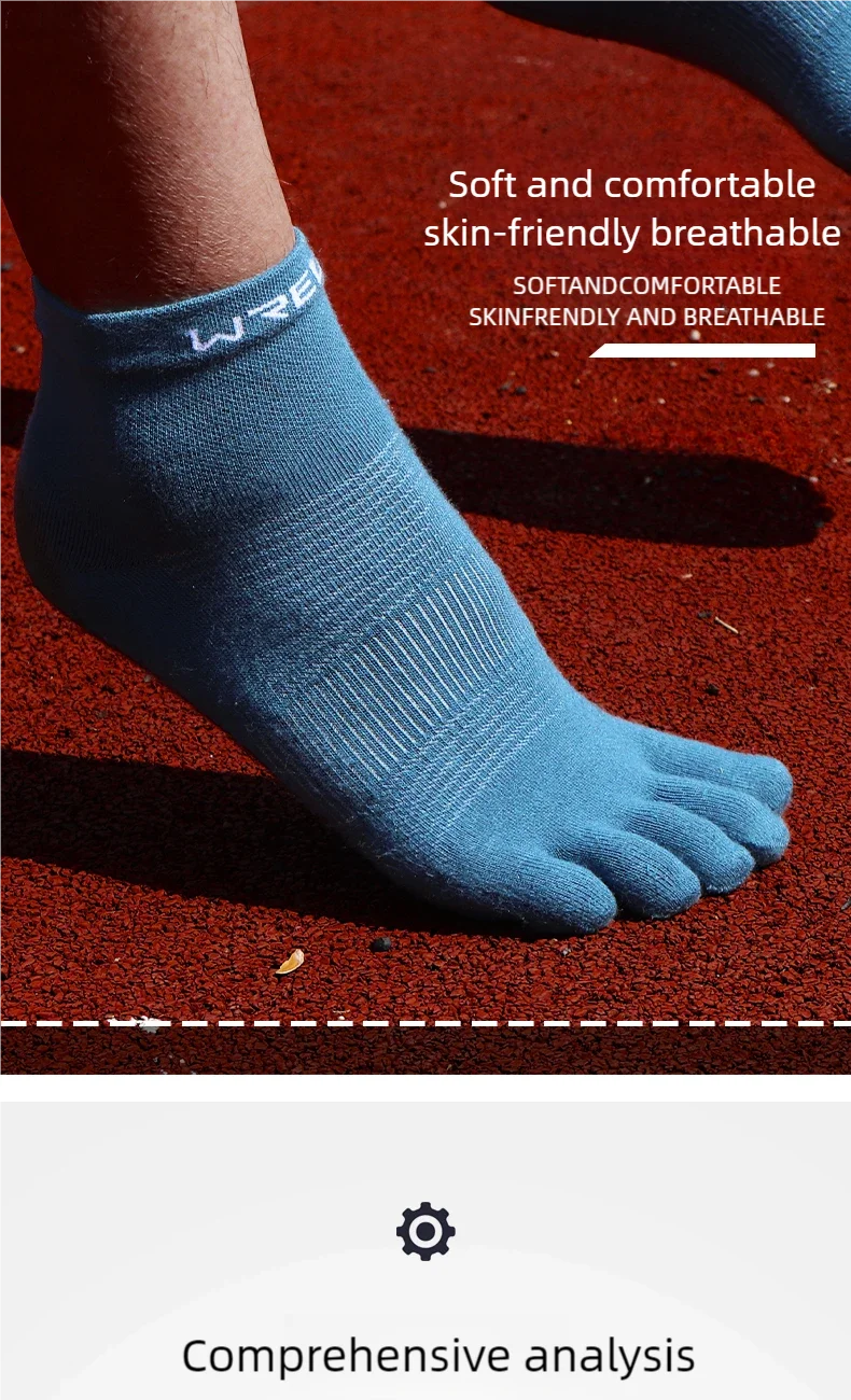 WRELS 1/3 Pairs COOLMAX Sports Five-toe Running Socks Quick-drying Breathable Anti-Blisters Marathon Toe Socks For Men And Women