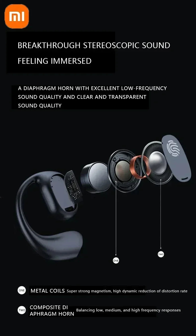 Xiaomi Bone Conduction Earbuds Sports Bluetooth 5.3 Wireless Headphones HiFi 9D Stereo Waterproof TWS Touch Noise Cancellation