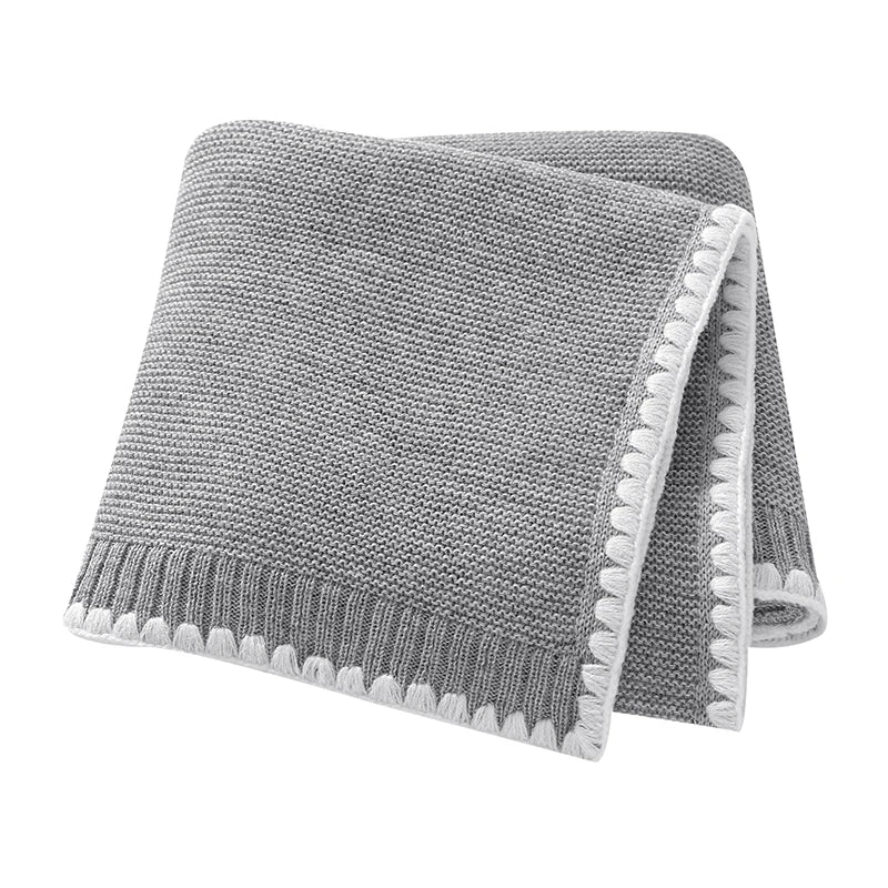 Solid Baby Receiving Blankets for Girl & Boy 90*70cm Knitting Newborn Netural Dual-Use Crib Nap Bedding Sheets Children Cellular