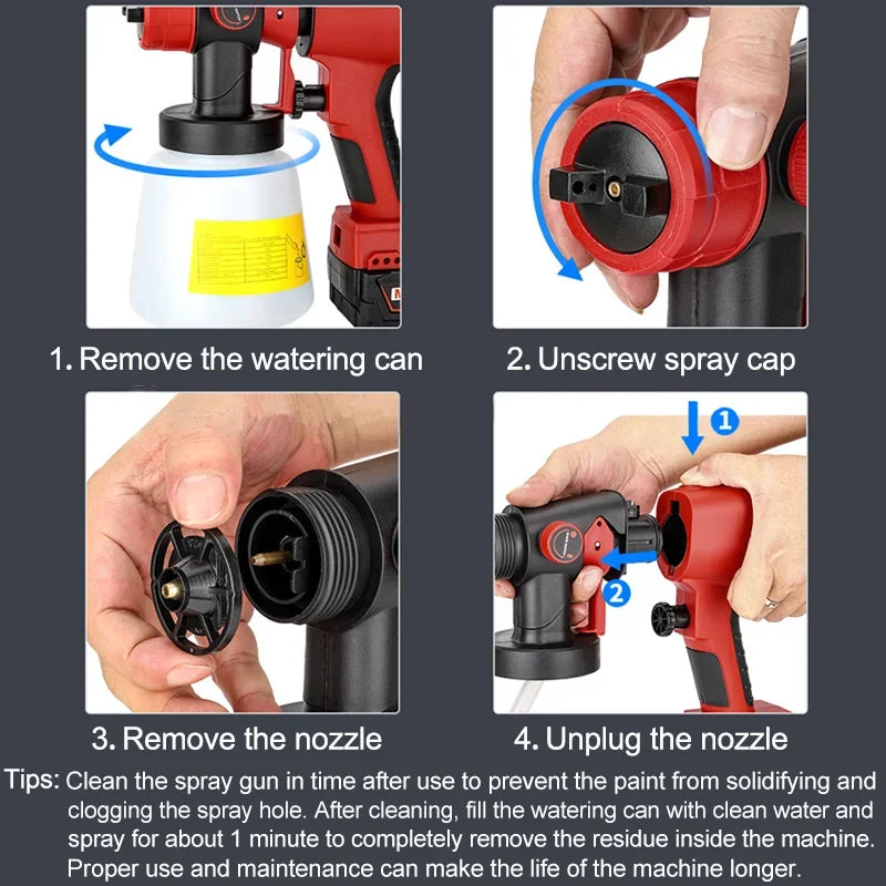 Spray Gun For Makita/Bosch/Dewalt/Milwaukee/Ryobi 18V 20V Lithium Battery Electric Furniture Paint Sprayer Airbrush Power Tool