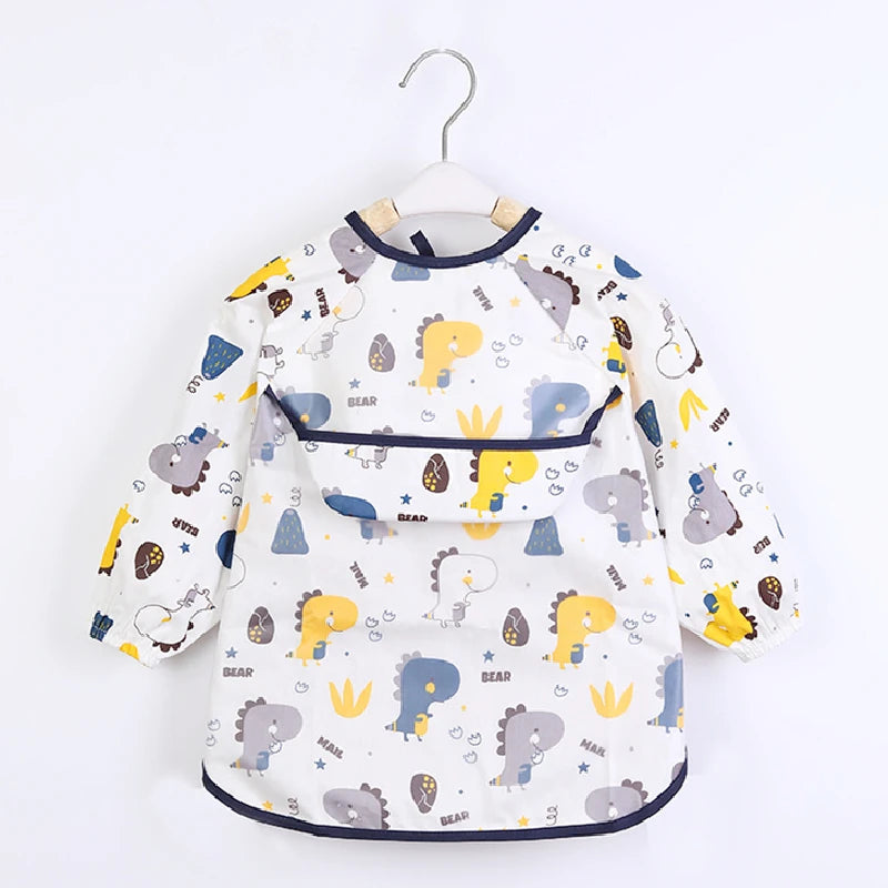 Baby Apron Bibs Toddler Long Sleeve Scarf Waterproof Art Smock Feeding Bib Infant Boys Girls Kid Burp Cloth Bandana New Arrivals