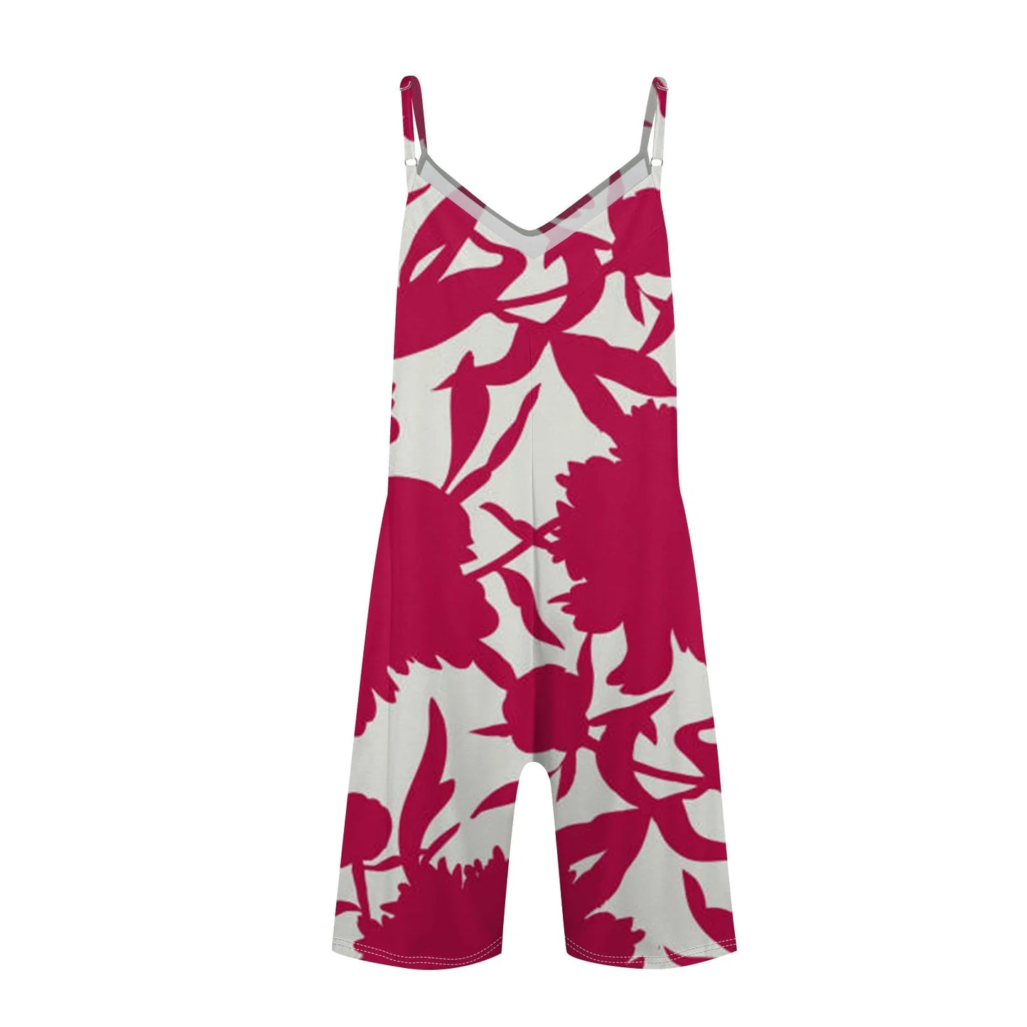 Summer Beautiful Colourful Floral Printing Daily Streetwear Playsuit Fashionable Casual Sleeveless Jumpsuit Shorts With Pockets