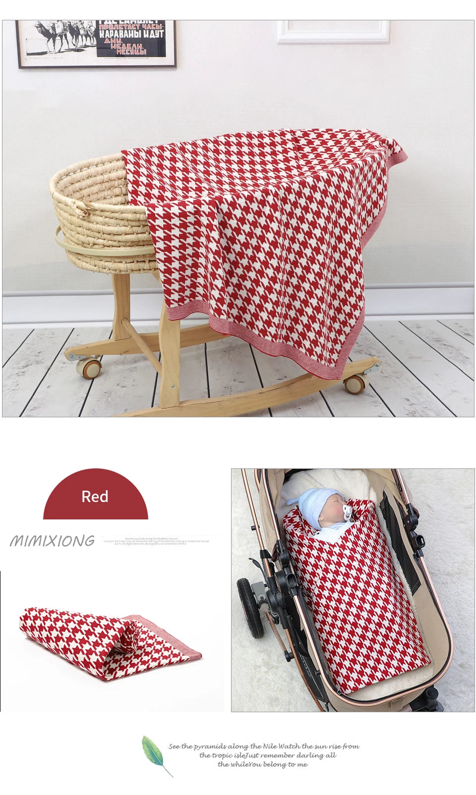 Baby Blankets Newborn Cotton Swaddle Wrap Plaid for Infant Kids Boys Girls Ultra-Soft Reversible Knitted Toddler Receiving Mats