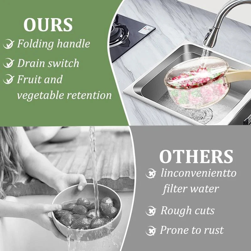 Vegetable Fruit Cleaning And Drainage Basket Folding Water Filter Net Fresh Keeping Box Cleaning Basket Kitchen storage Gadg