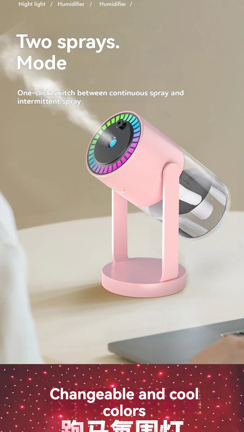 Starry Sky Top Humidifier CL28 Moving Head Humidifier Desktop Silent Aromatherapy Machine Projector Colorful Night Light Rotatin