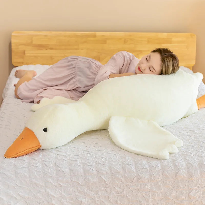 Hot 37/50/55/90/130CM Funny Goose Stuffed Soft Duck Plush Toy Sleeping Pillow Sofa Cushion Kids Girlfriend Birthday Gift