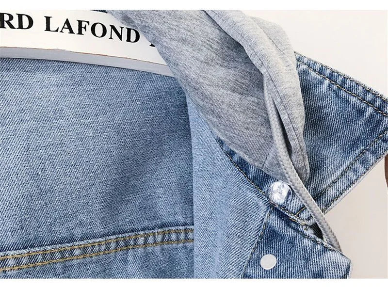 New Women Denim Vest Jackets Spring Autumn Pocket Hooded Short Jean Waistcoat Sleeveless Jacket Outerwear Female Casual Top 5XL