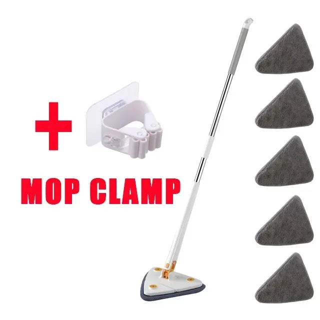 Triangle 360 Cleaning Mop Adjustable Telescopic Household Ceiling Cleaning Brush Tool Self Draining Cleaning Tiles and Walls