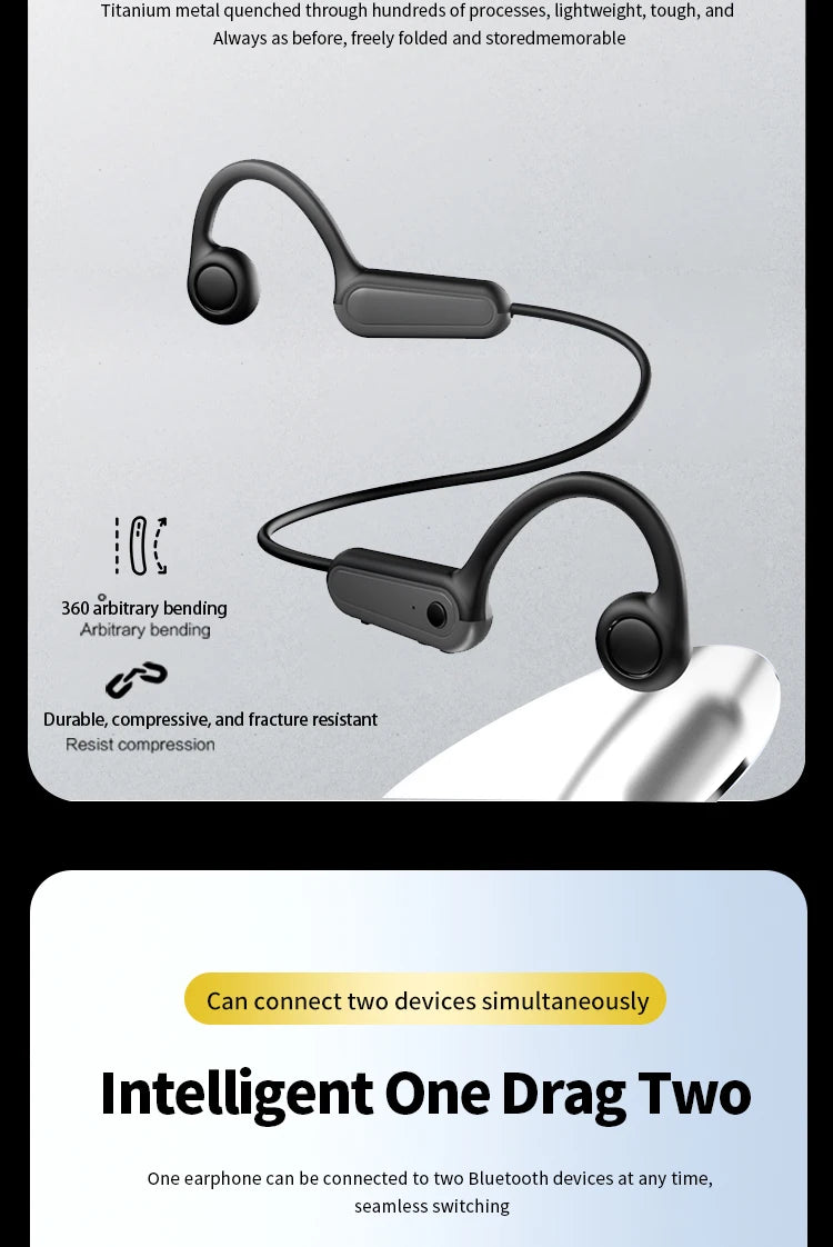 Xiaomi Wireless Bone Conduction Earphones Bluetooth 5.3 Sport Headphones Ear Hook Waterproof Headset for Outdoor Running Driving