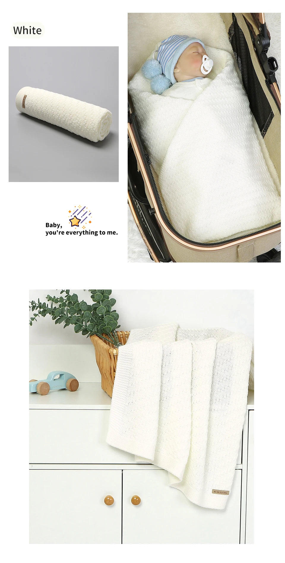 Solid Color 70 cm * 90 cm 0-24 Months Newborn Baby Swaddle Wraps Soft Infant Security Blankets Knitted Acrylic Baby Blankets
