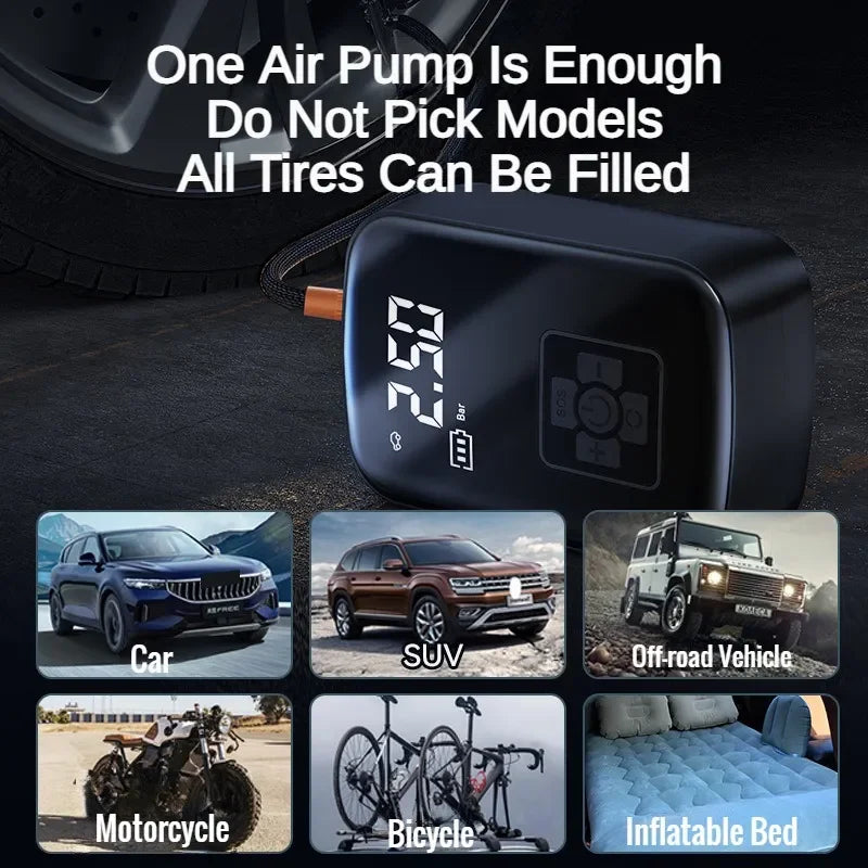 EAFC 150PSI Car Air Compressor Electric Tire Inflator Pump for Motorcycle Bicycle Boat Tyre Balls Multifunction Tire Inflator
