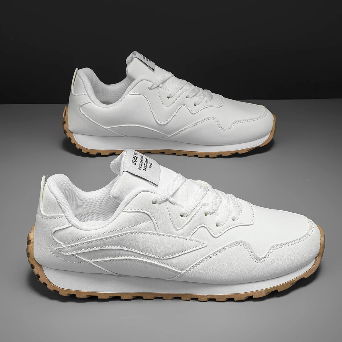 Men's Vulcanized Shoes Spring Autumn Comfortable Non Slip White Casual Sneakers Men Outdoor Retro Lace Up Platform Walking Shoes
